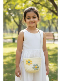 Priaansha Creations - Kids Straw Flower Crossbody Sling Bag