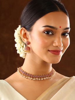 Priyaasi - Multi-Color Pearl Floral Jewellery Set