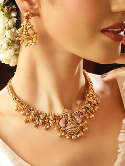 Priyaasi - Goddess Lakshmi Twin Peacock Elegance Jewellery Set
