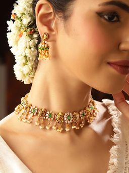 Priyaasi - Green Elegance Gold Plated Jewellery Set