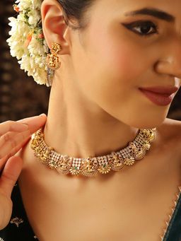 Priyaasi - Goddess Laxmi Design Gold Plated Jewellery Set