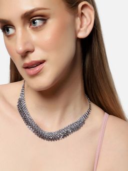 Sohi - Silver Plated Party Designer Stone Necklace for Women