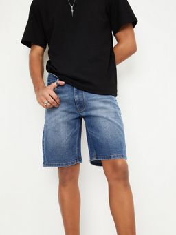 max - Blue Men Solid Shorts