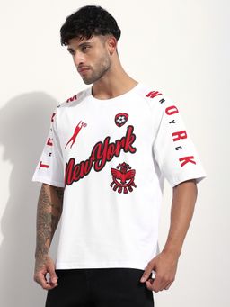 Difference of Opinion - Men Oversized Raglan White T-Shirt