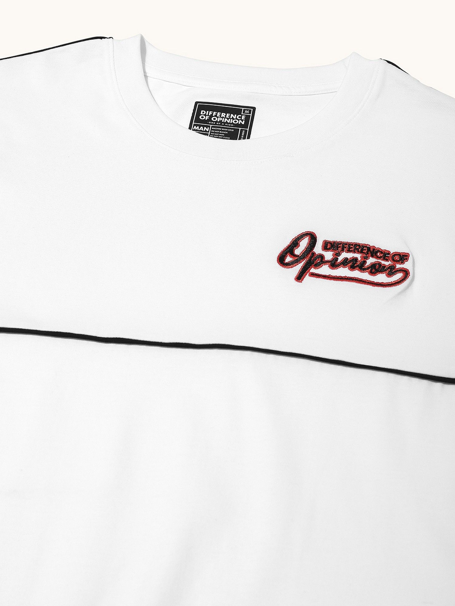 Men Oversized White Embroidery T-Shirt