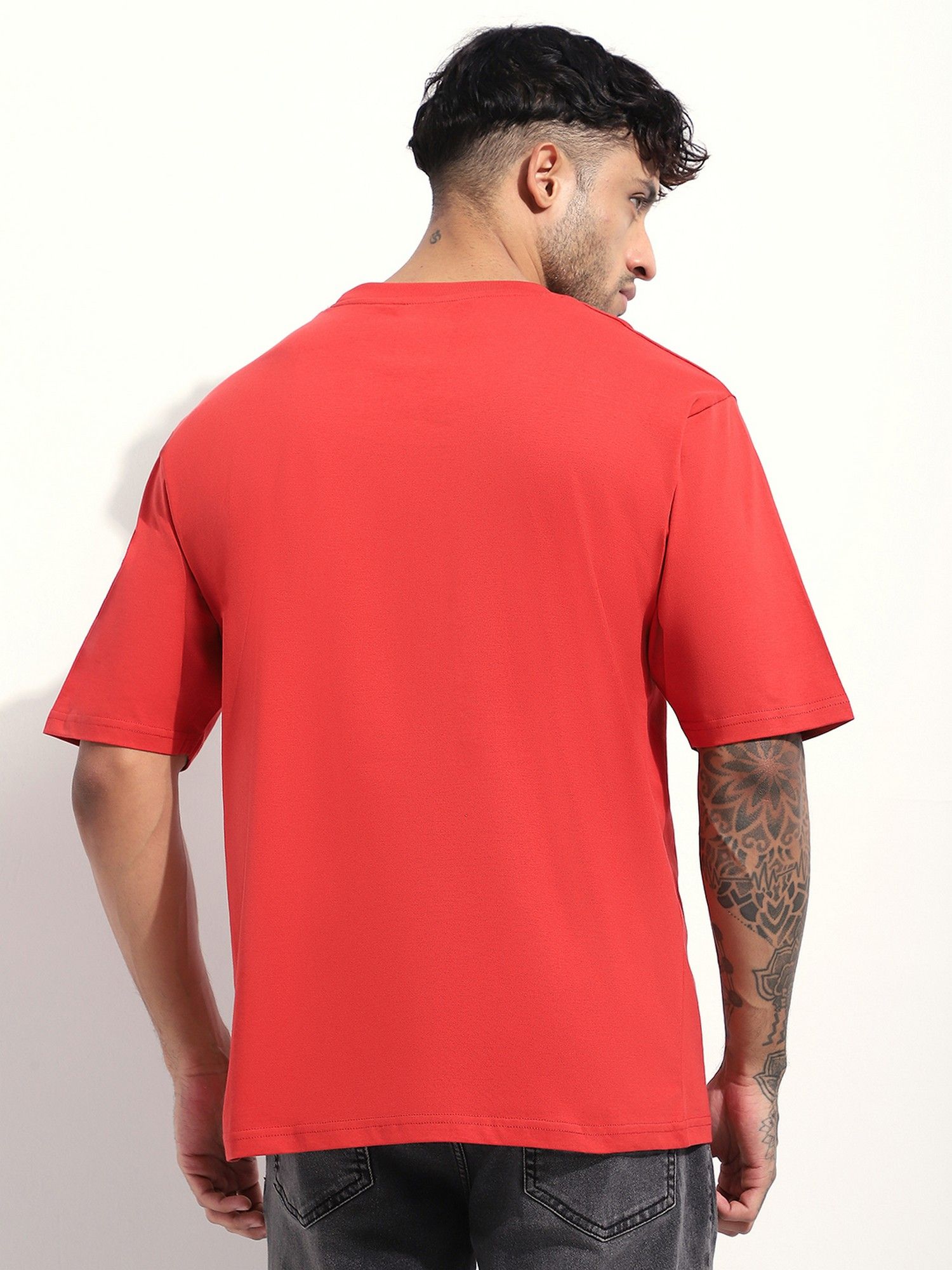Men Oversized Red T-Shirt