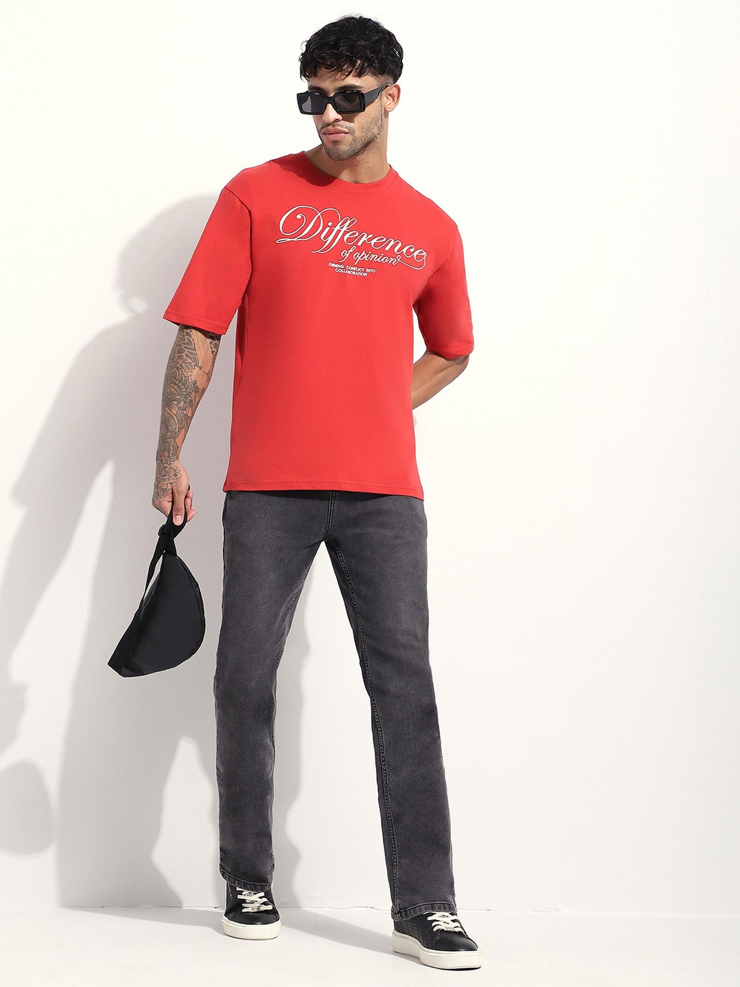 Men Oversized Red T-Shirt