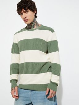 max - Cream Men Striped Sweater