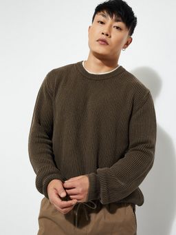 max - Beige Men Ribbed Sweater