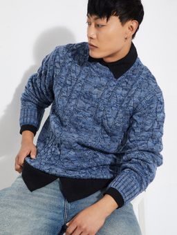 max - Blue Men Knit Sweater