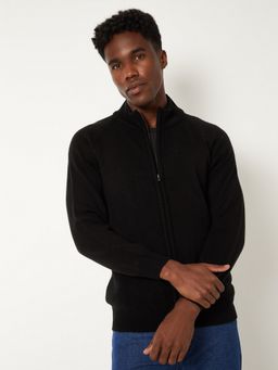 max - Black Men Knit Slim Fit Sweater