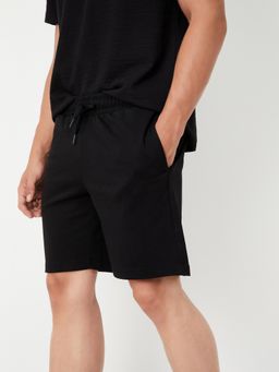 max - Black Men Solid Knit Shorts
