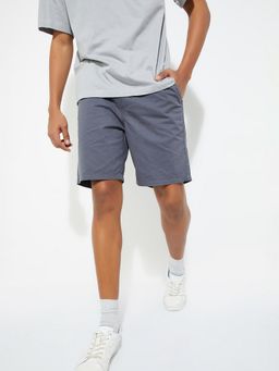 max - Grey Men Solid Shorts