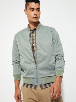 max - Green Men Solid Jacket