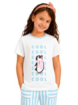 PILOLO - Blue Printed Round Neck T-Shirt