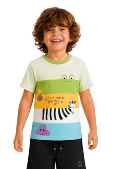 PILOLO - Multi-Color Animal Print Round Neck T-Shirt