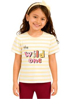 PILOLO - Yellow Stripes Round Neck T-Shirt