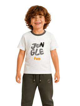 PILOLO - Grey Typography Round Neck T-Shirt