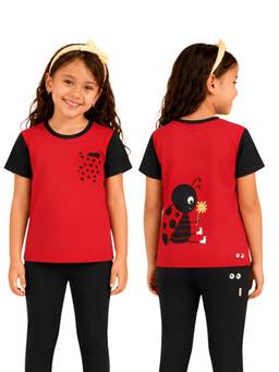 PILOLO - Red Printed Round Neck T-Shirt