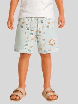 PILOLO - Green Animal Print Shorts