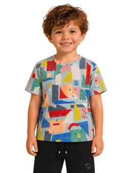 PILOLO - Multi-Color Printed Round Neck T-shirt
