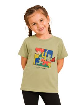 PILOLO - Green Graphic Round Neck T-shirt