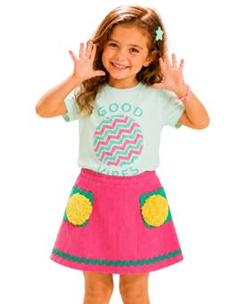 PILOLO - Pink Self Design Skirt