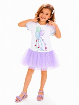 PILOLO - White Printed Round Neck Dress