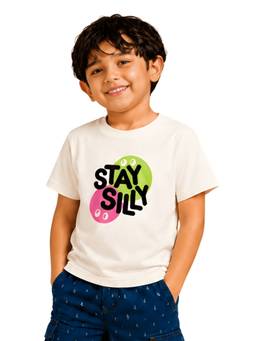 PILOLO - Cream Typography Crew Neck T-Shirt