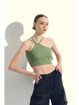 SOTBELLA - Sage Green Strappy Crop Top