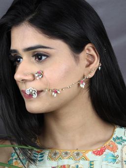 BeAbhika - Gulabo Nath Nose Ring With Chain