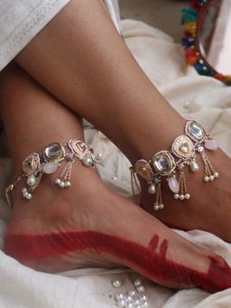 BeAbhika - Pink Wink Anklet - Pair of Two Pieces
