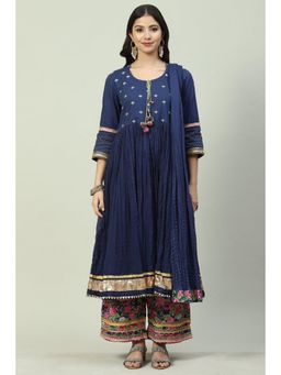 Biba - Blue Plain Suit (Set of 3)