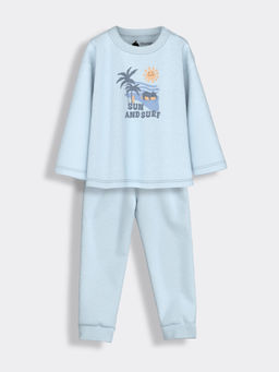 Orange Sugar - Blue Full Sleeves Sun and Surf Co-Ord (Set of 2)