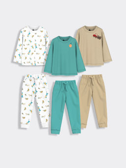 Orange Sugar - Full Sleeves Bird Aqua & Truck Co-Ord (Set of 6)
