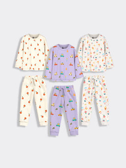 Orange Sugar - Full Sleeves Frosty & Cars Co-Ord (Set of 6)