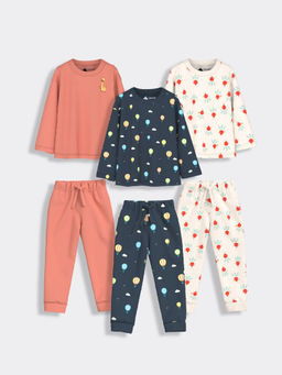 Orange Sugar - Full Sleeves Giraffe Beetroot & Hot Air Co-Ord (Set of 6)