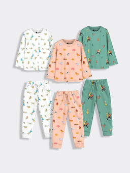 Orange Sugar - Full Sleeves Bird Jungle & Farm Co-Ord (Set of 6)