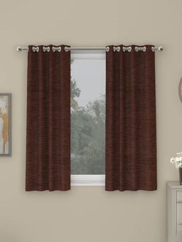 At Home by Nilkamal - Grace Solids Opus Window Curtains Set of 2 (Brown)