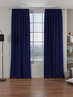 At Home by Nilkamal - Grace Solids Opus XL Door Curtains Set of 2 (Indigo)