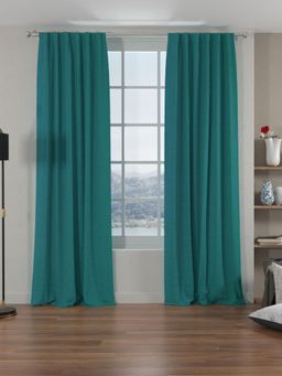 At Home by Nilkamal - Grace Solids Opus Door Curtains Set of 2 (Green)
