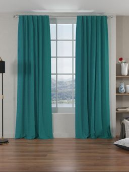 At Home by Nilkamal - Grace Solids Opus XL Door Curtains Set of 2 (Green)