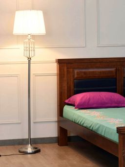 At Home by Nilkamal - Crystal Neck Floor Lamp (Silver)