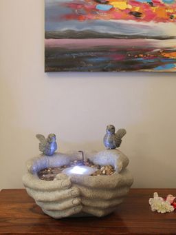At Home by Nilkamal - Indoor Hand LED Water Fountain (Grey)