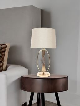 At Home by Nilkamal - Contemporary Table Lamp (Gold)