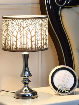 At Home by Nilkamal - Forest Trees Table Lamp (Silver)