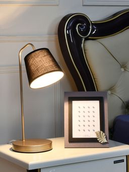 At Home by Nilkamal - Downlighter Desk Lamp (Black and Gold)