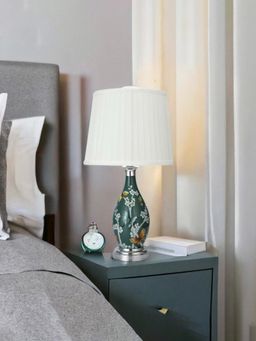 At Home by Nilkamal - Butterflies and Twigs Table Lamp (Green)