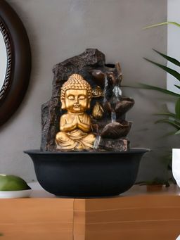 At Home by Nilkamal - Baby Monk Water Fountain|Set of 1|Size - 25 cm x 31 cm| Gold