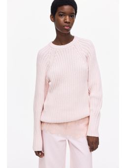 H&M - Women Pink Rib-Knit Jumper